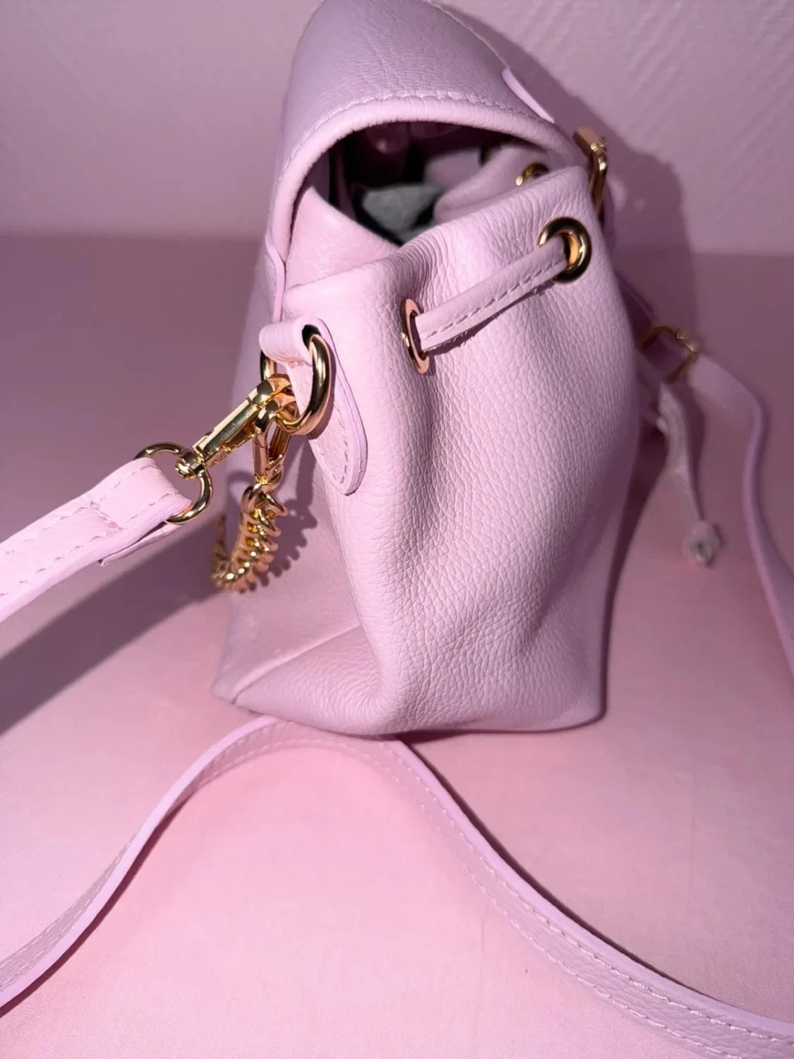 Bolsa vera Italy Bolsa de couro genuíno rosa montana – photo 6